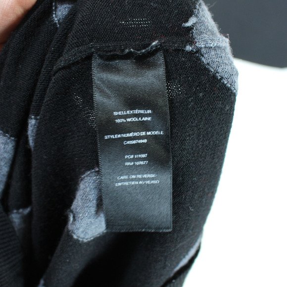 Alice + Olivia Wool Embellished Sweater Polka Dot Black Gray Studded Crewneck S - Picture 8 of 8